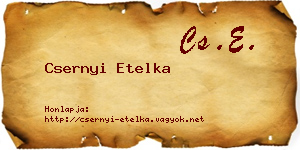 Csernyi Etelka névjegykártya